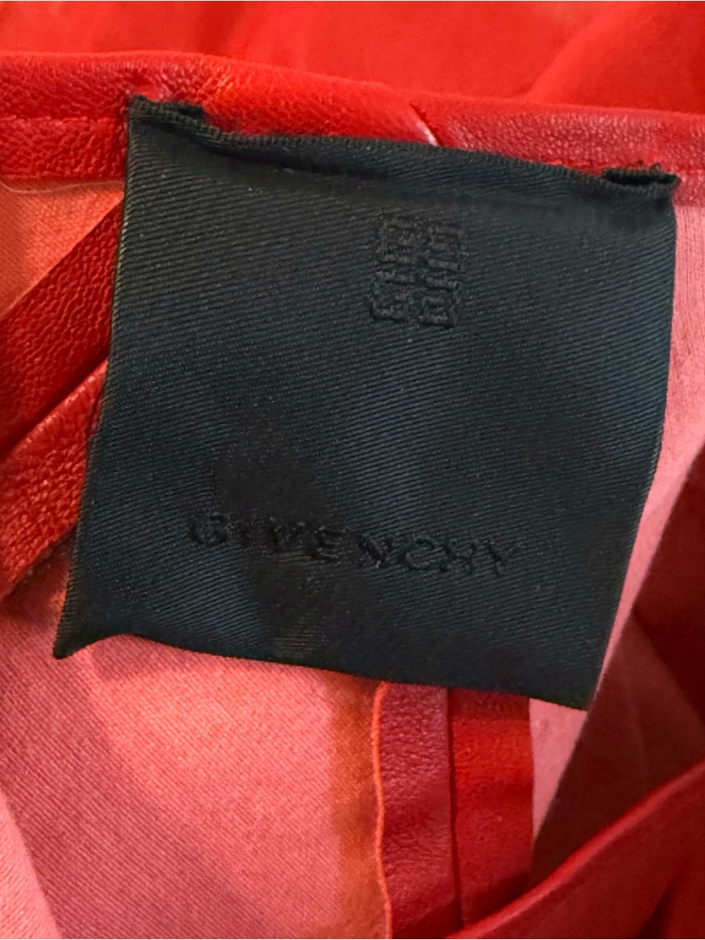 GIVENCHY RED LEATHER ONE SHOULDER TWISTED CUT OUT NECK DRAPED MINI DRESS - Picture 7 of 12